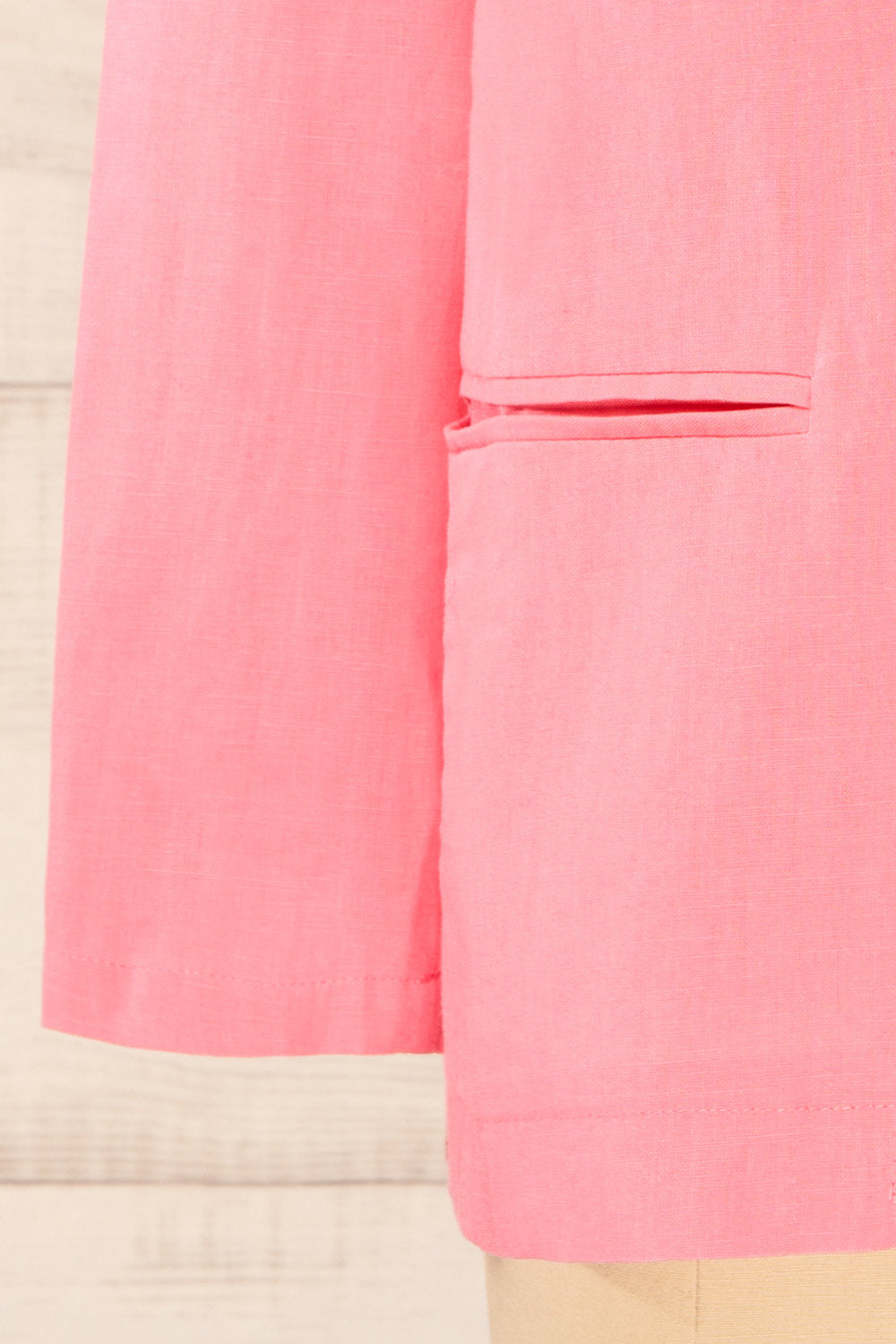 Sucunduri Pink Light Linen Blazer | La petite garçonne bottom