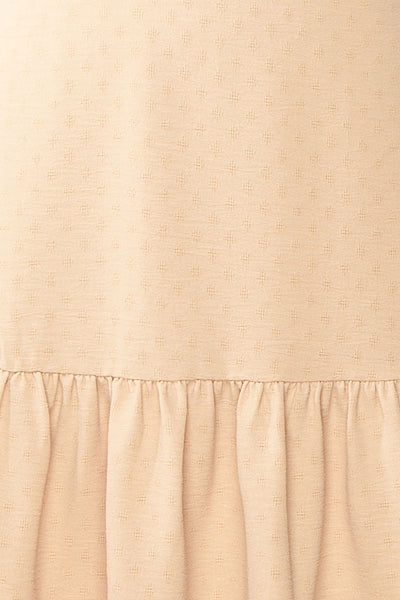 Suki Short Beige Dress w/ Open-Back | Boutique 1861 fabric