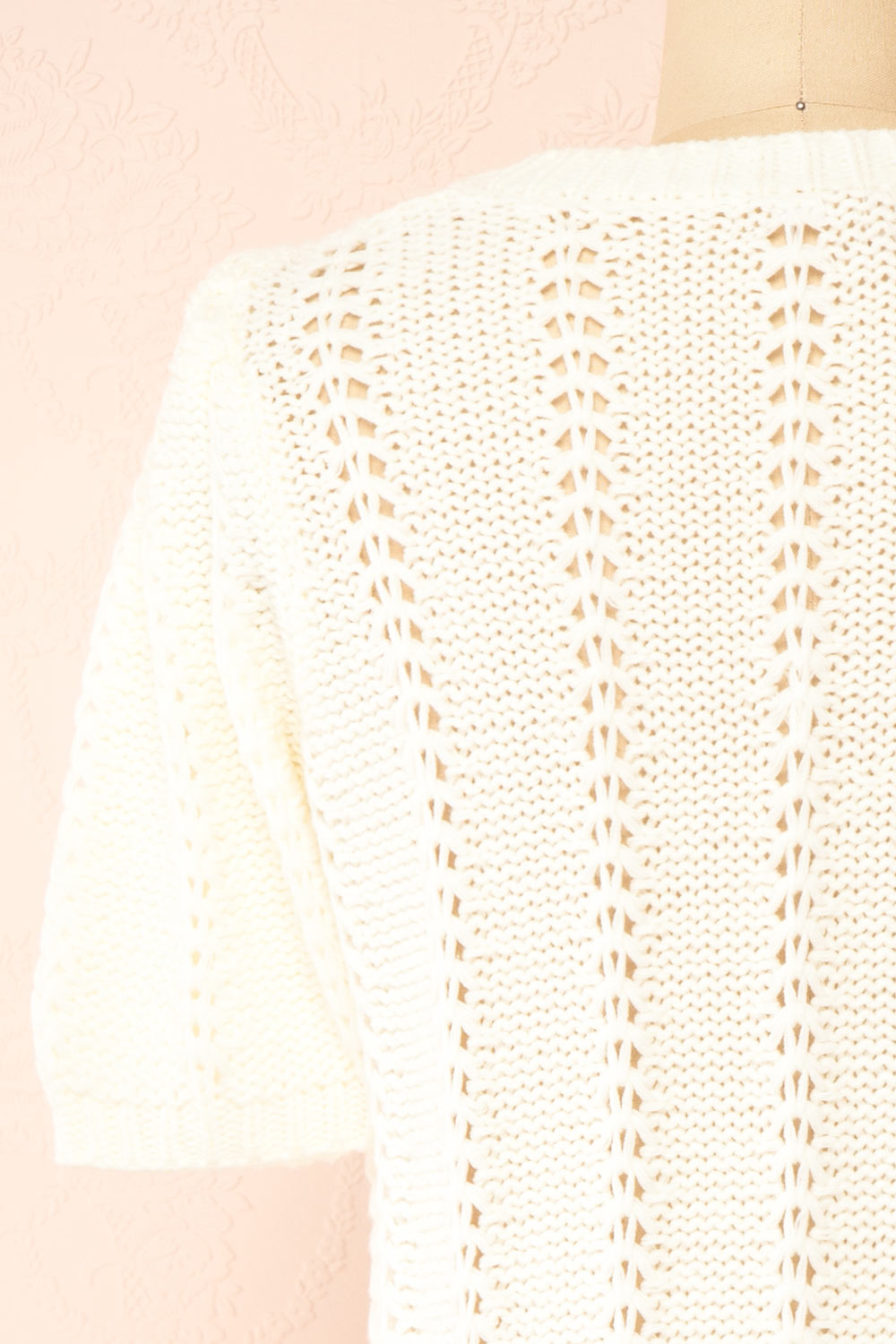 Sully Cream Knit Shirt w/ Bows | Boutique 1861 back