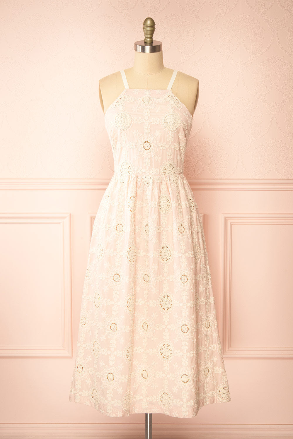 Susanne Blush Floral Openwork Dress | Boutique 1861 front view