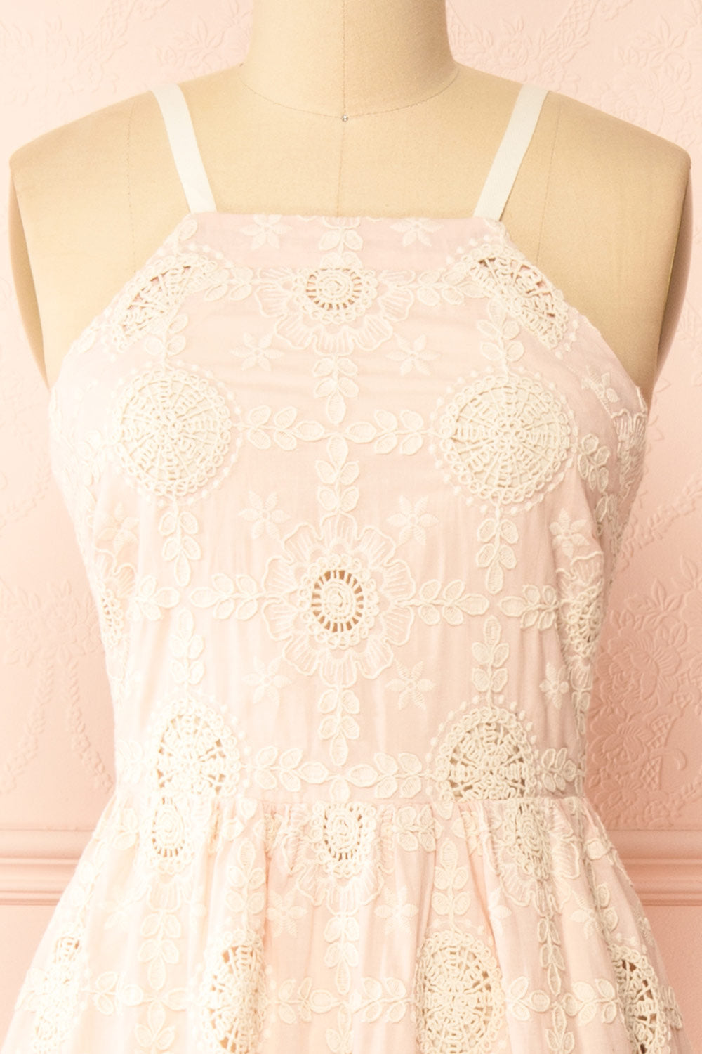 Susanne Blush Floral Openwork Dress | Boutique 1861  front