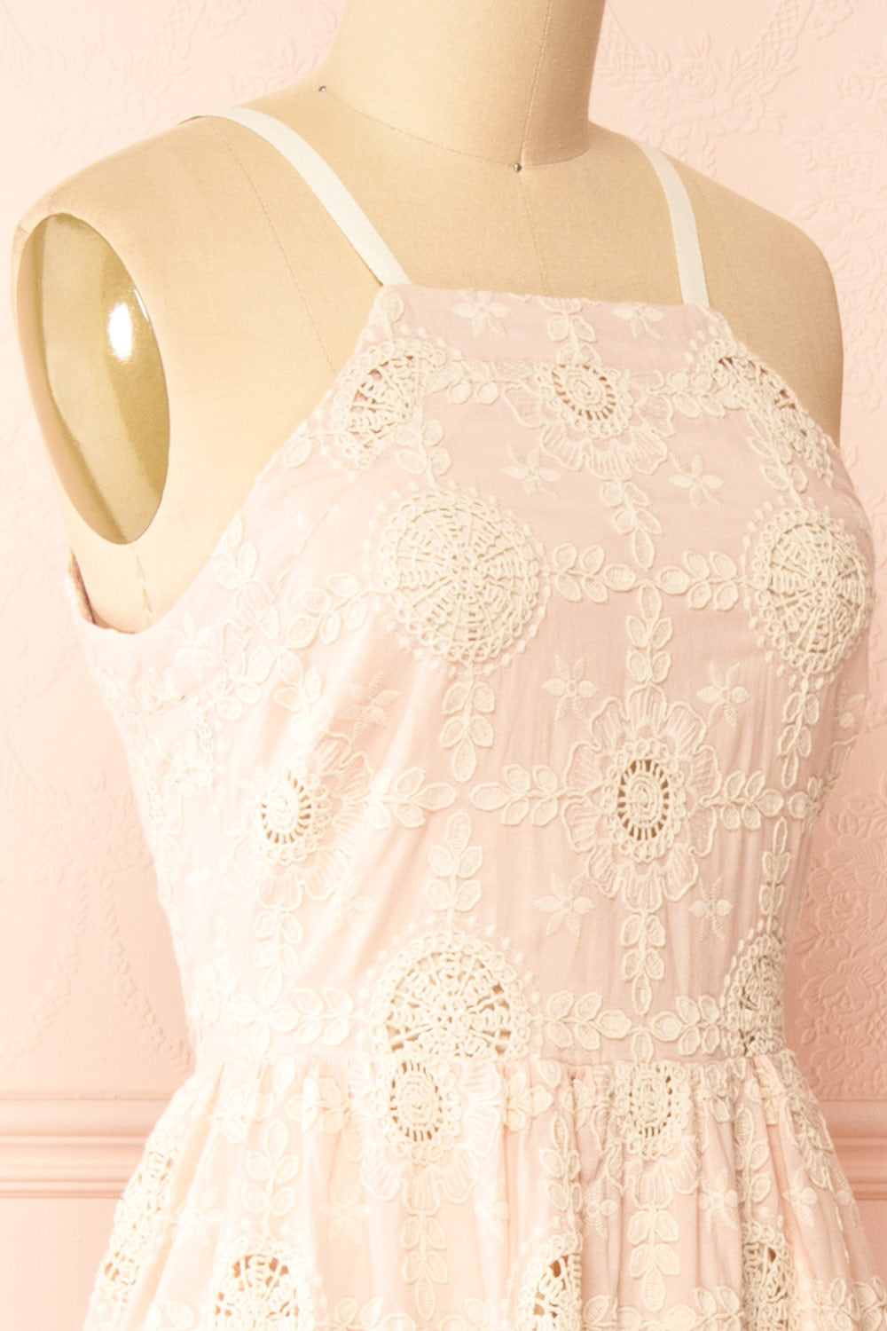 Susanne Blush Floral Openwork Dress | Boutique 1861 side 