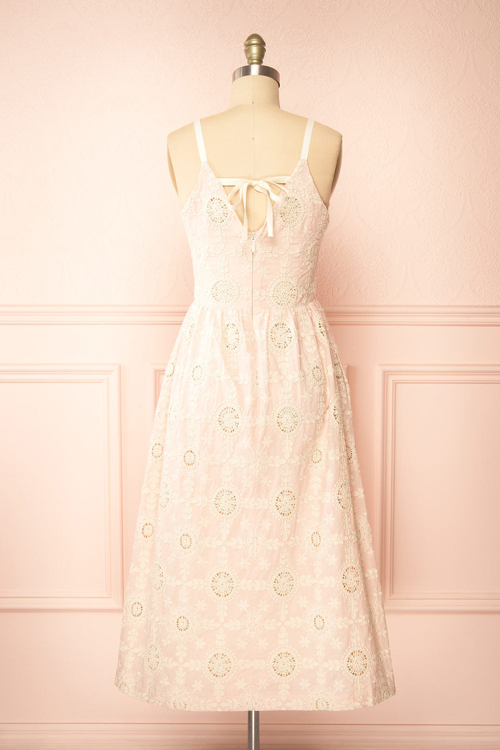 Susanne Blush Floral Openwork Dress | Boutique 1861 back view