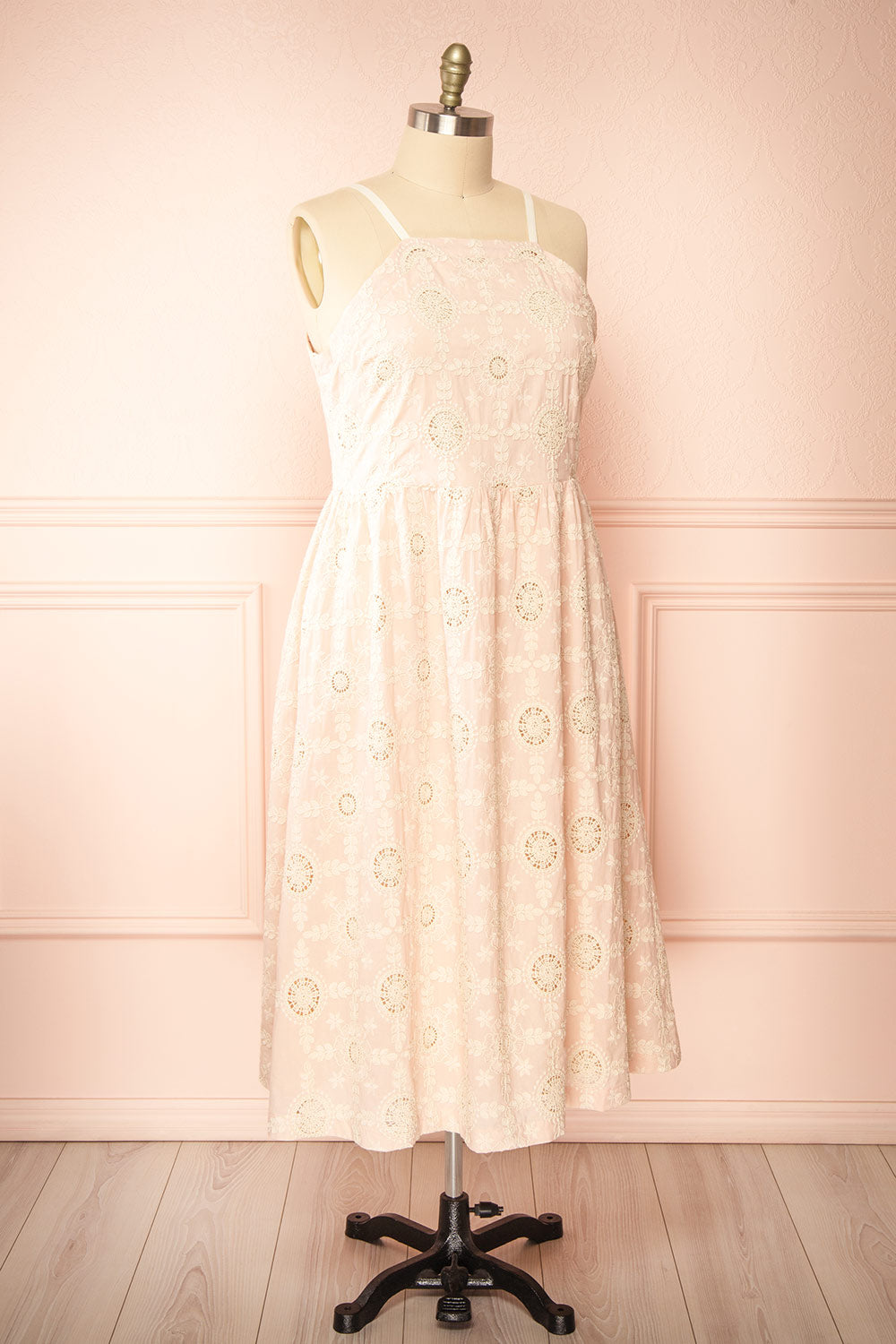 Susanne Blush Floral Openwork Dress | Boutique 1861 side plus size