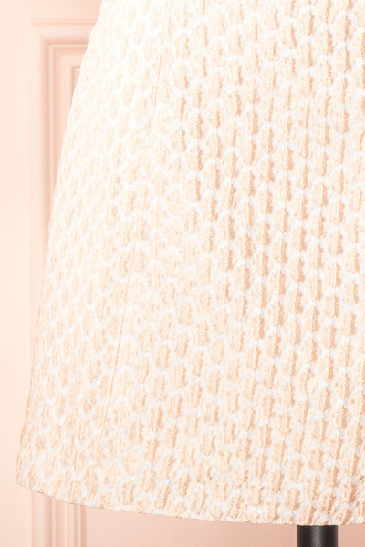 Suvi Short Pink Patterned A-Line Dress | Boutique 1861 bottom close-up