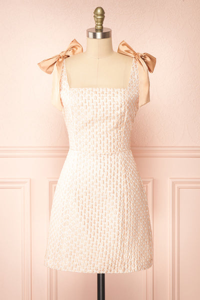 Suvi Short Pink Patterned A-Line Dress | Boutique 1861 front view