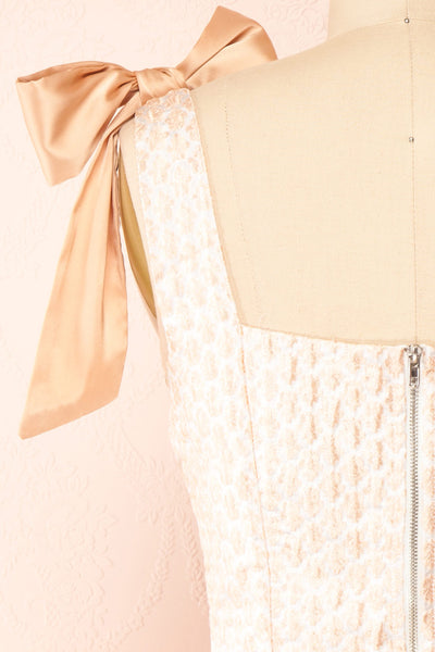 Suvi Short Pink Patterned A-Line Dress | Boutique 1861 back close-up