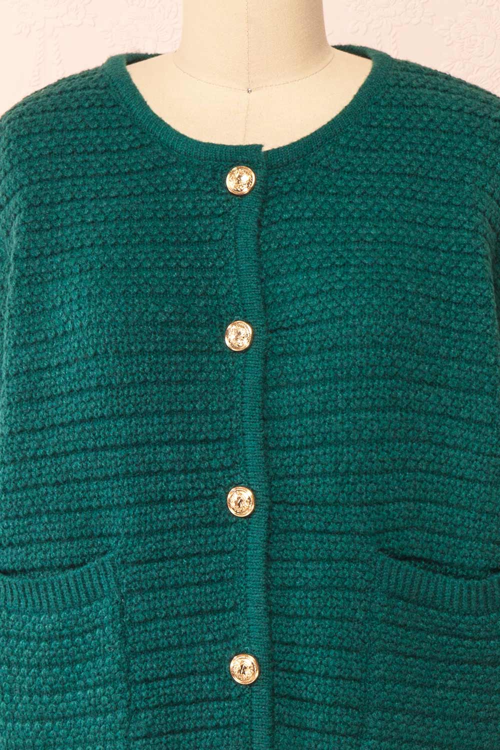 Suzie Green Oversized Knit Cardigan | Boutique 1861 front close-up