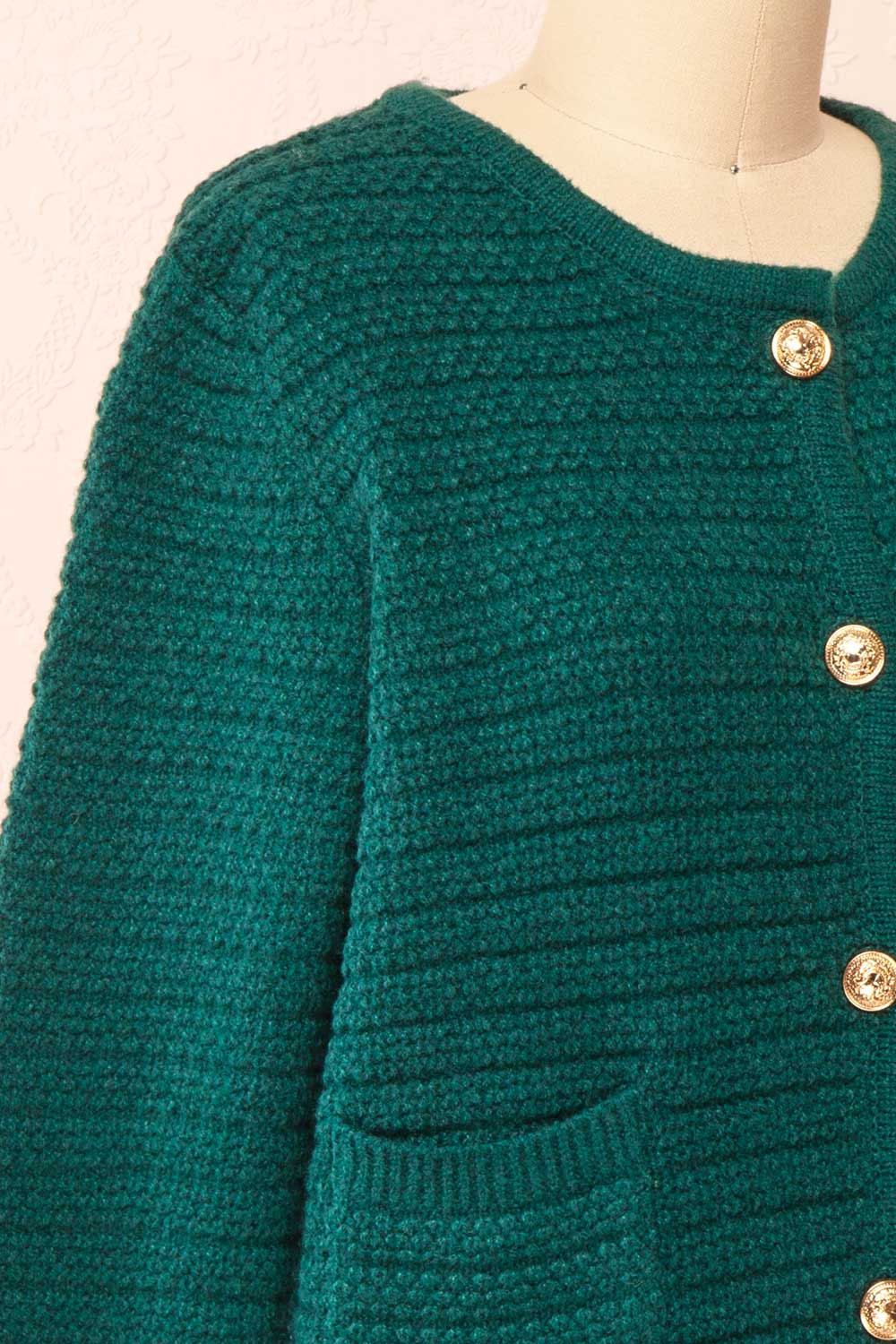 Suzie Green Oversized Knit Cardigan | Boutique 1861 side close-up