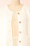 Suzie Ivory Oversized Knit Cardigan | Boutique 1861 open close-up
