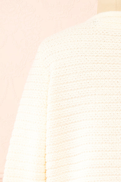 Suzie Ivory Oversized Knit Cardigan | Boutique 1861 back close-up