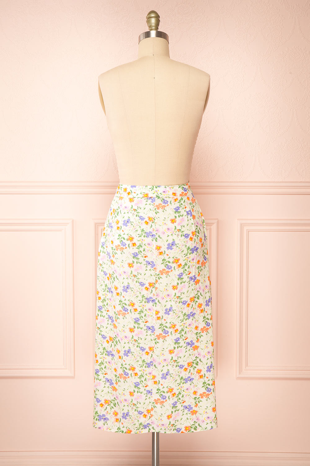 Svaana Midi Floral Skirt w/ Drawstring | Boutique 1861 back view