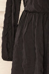 Swindon Black Chiffon Midi Dress w/ Sleeves | La petite garçonne sleeve