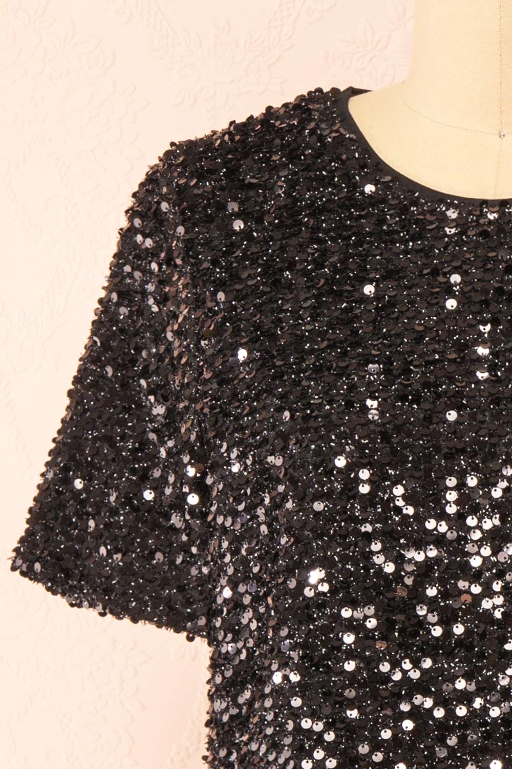 Sydney Black Sequin Top | La petite garçonne front