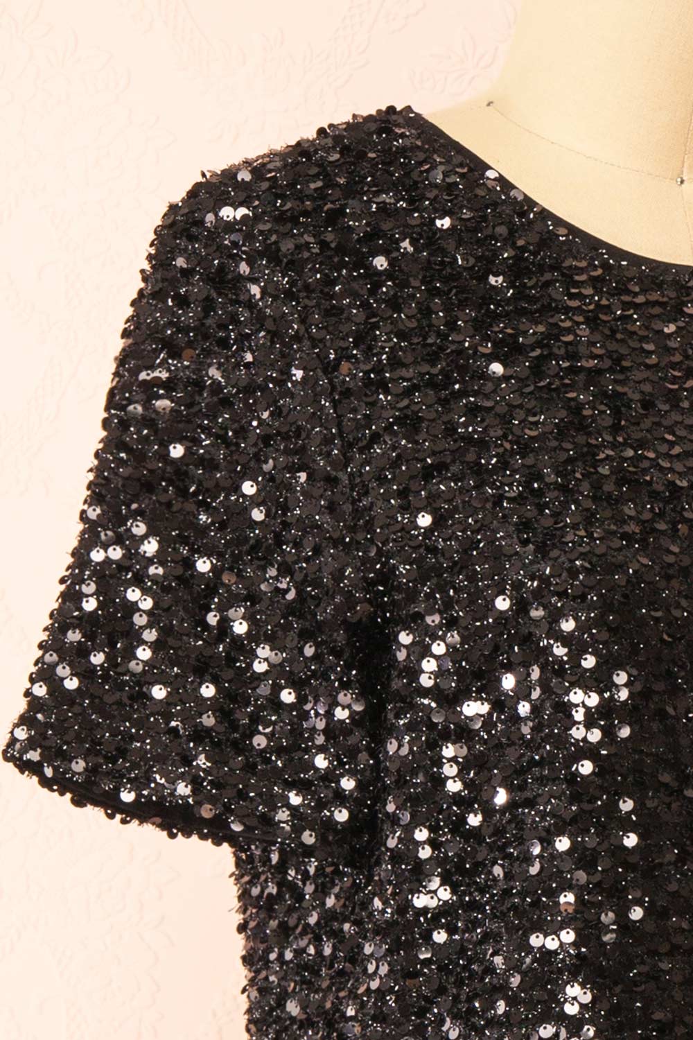 Sydney Black Sequin Top | La petite garçonne side