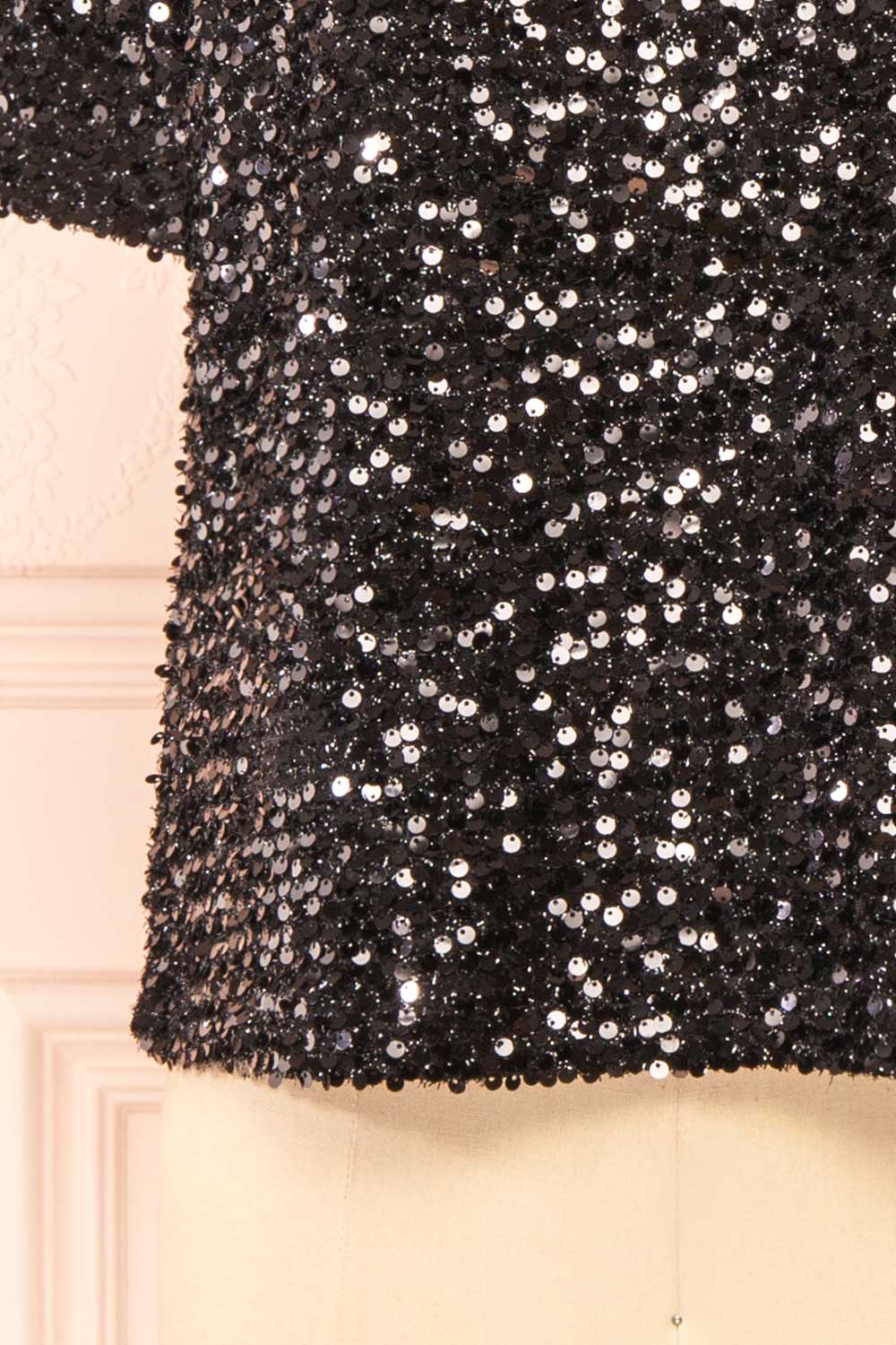 Sydney Black Sequin Top | La petite garçonne bottom