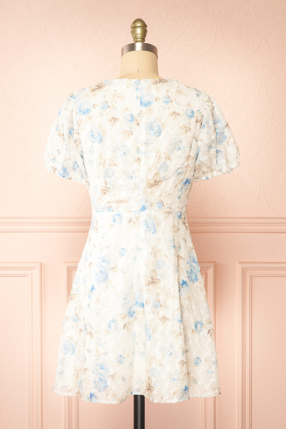 Sykos Short White Floral Chiffon Dress | Boutique 1861 back view