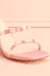 Synthicia Pink Heeled Sandals w/ Rose Flowers | Boutique 1861 front
