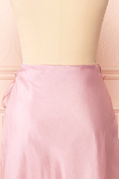 Syrena Asymmetrical Lilac Maxi Skirt | Boutique 1861 back close-up
