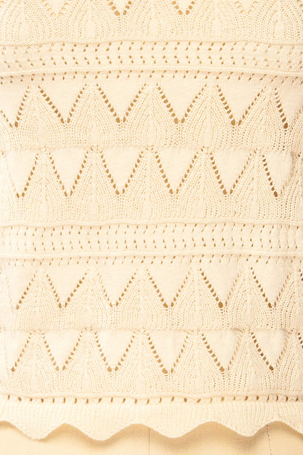 Tabara Beige Openwork Knit Top w/ Cut-Outs | La petite garçonne fabric