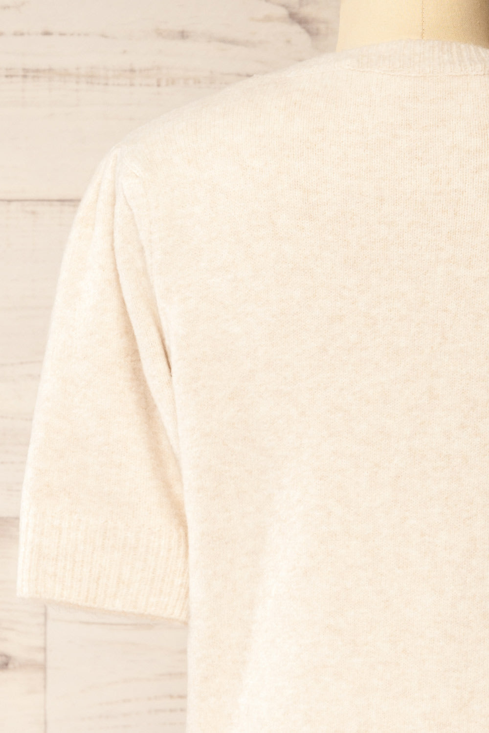 Tacite Cream Brushed Knit Top with Hearts | La petite garçonne back 