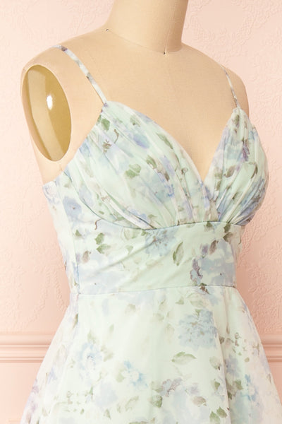 Taeyeon Mint Floral Maxi Dress | Boutique 1861  side