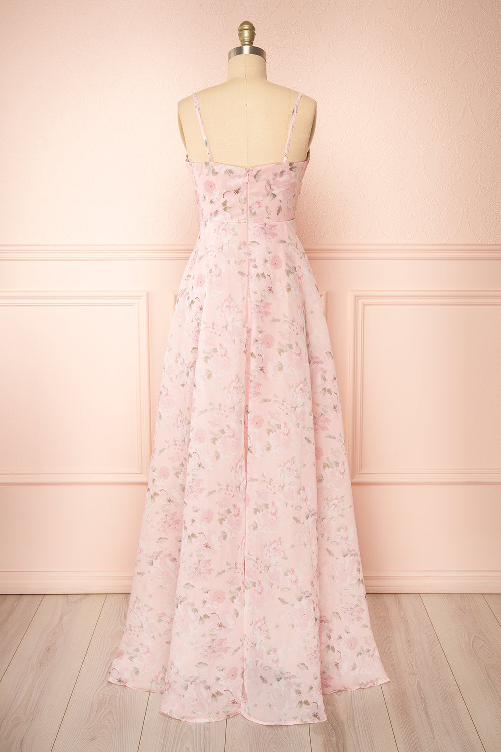 Taeyeon Pink Floral Maxi Dress | Boutique 1861  back view