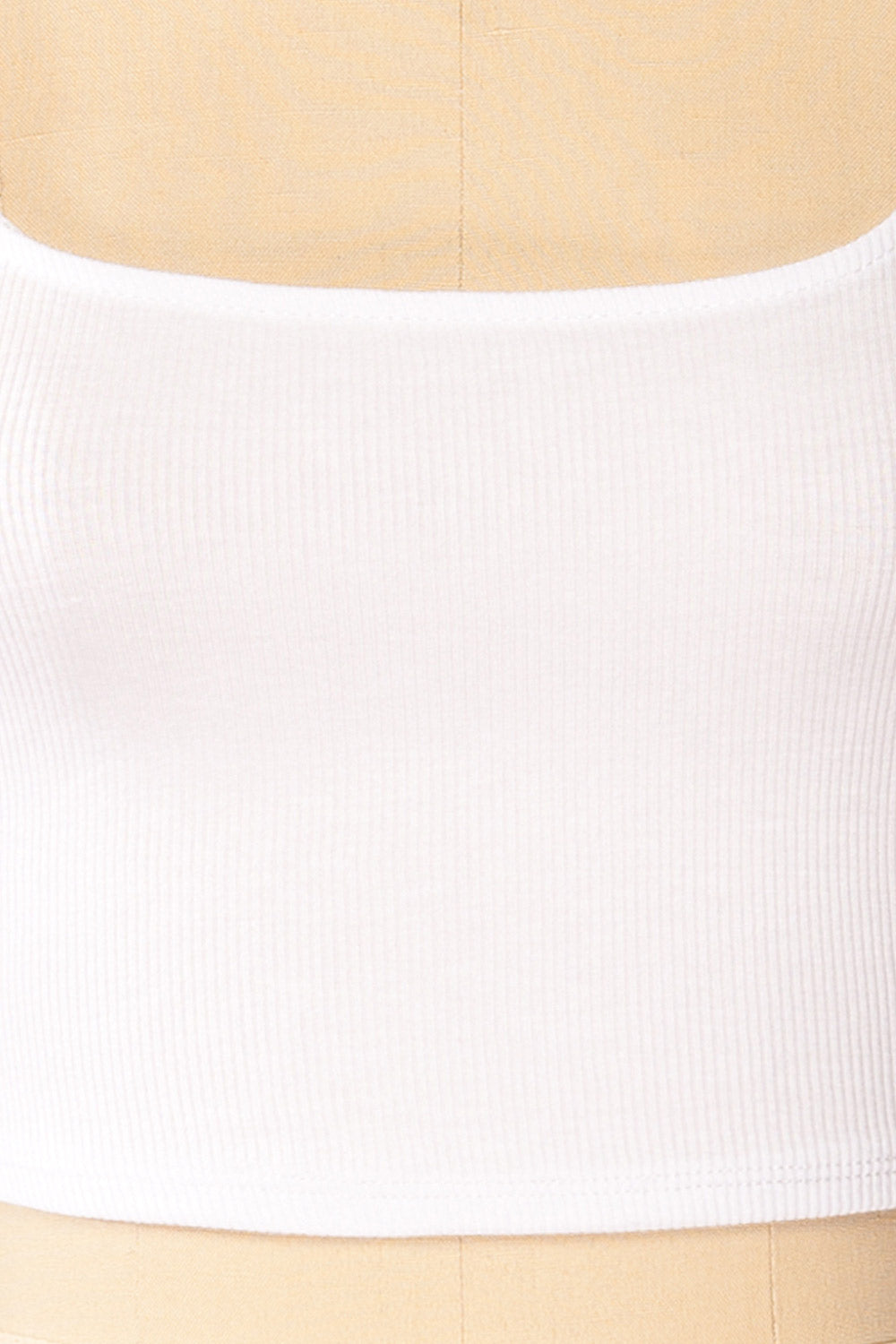 Taipei White Cropped Ribbed Cami Top | La petite garçonne fabric 