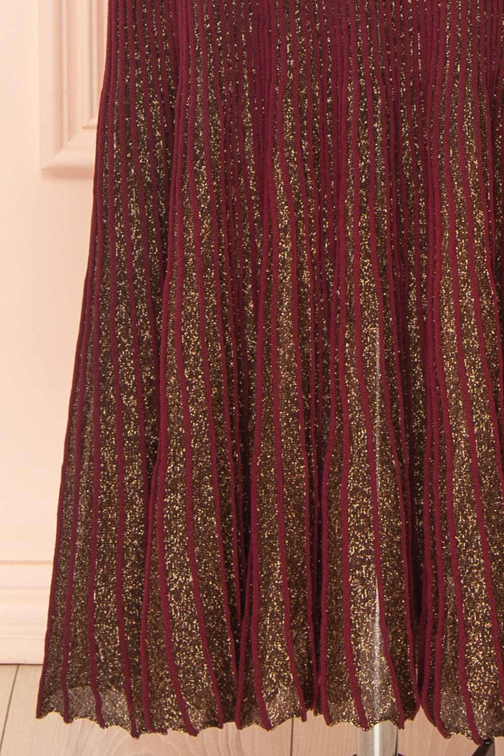 Takanori Burgundy Sleeveless Ribbed Knit Dress | Boutique 1861  bottom