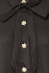 Talie Black Textured Chiffon Button-Up Blouse | Boutique 1861 fabric