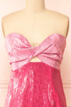 Talitha Short 2-Toned Shimmery Pink Dress | Boutique 1861 front close-up