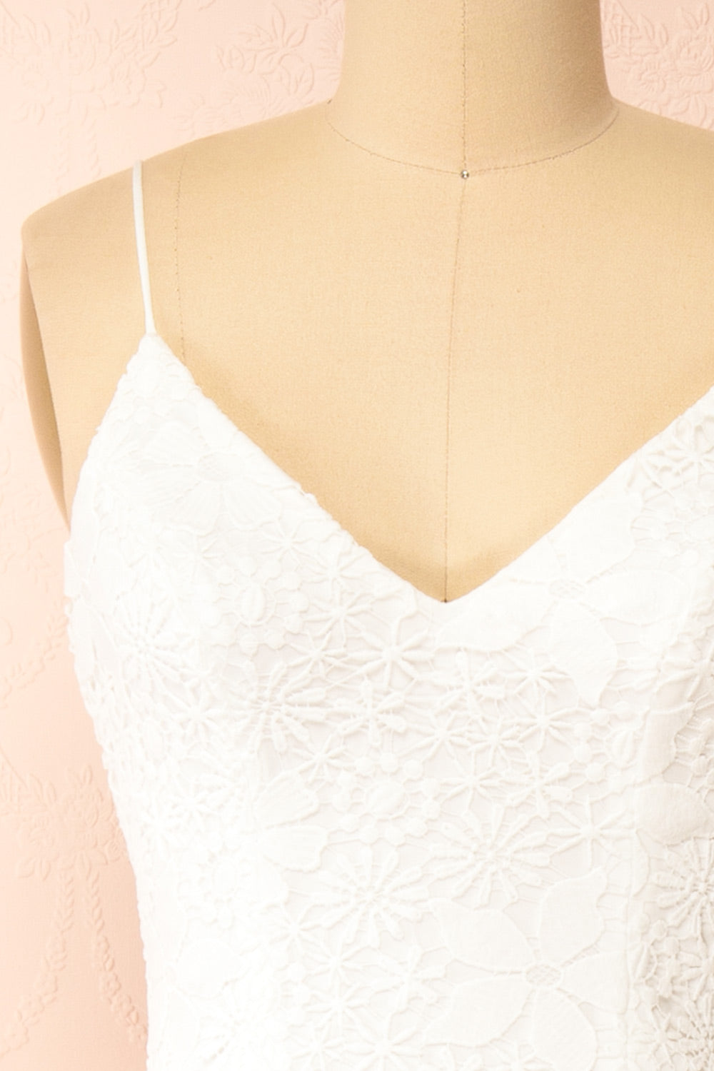 Tallina White Tulle Midi Dress w/ Floral Embroidery | Boudoir 1861 front