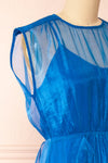 Talula Blue Midi Dress w/ Ruffles | Boutique 1861 side