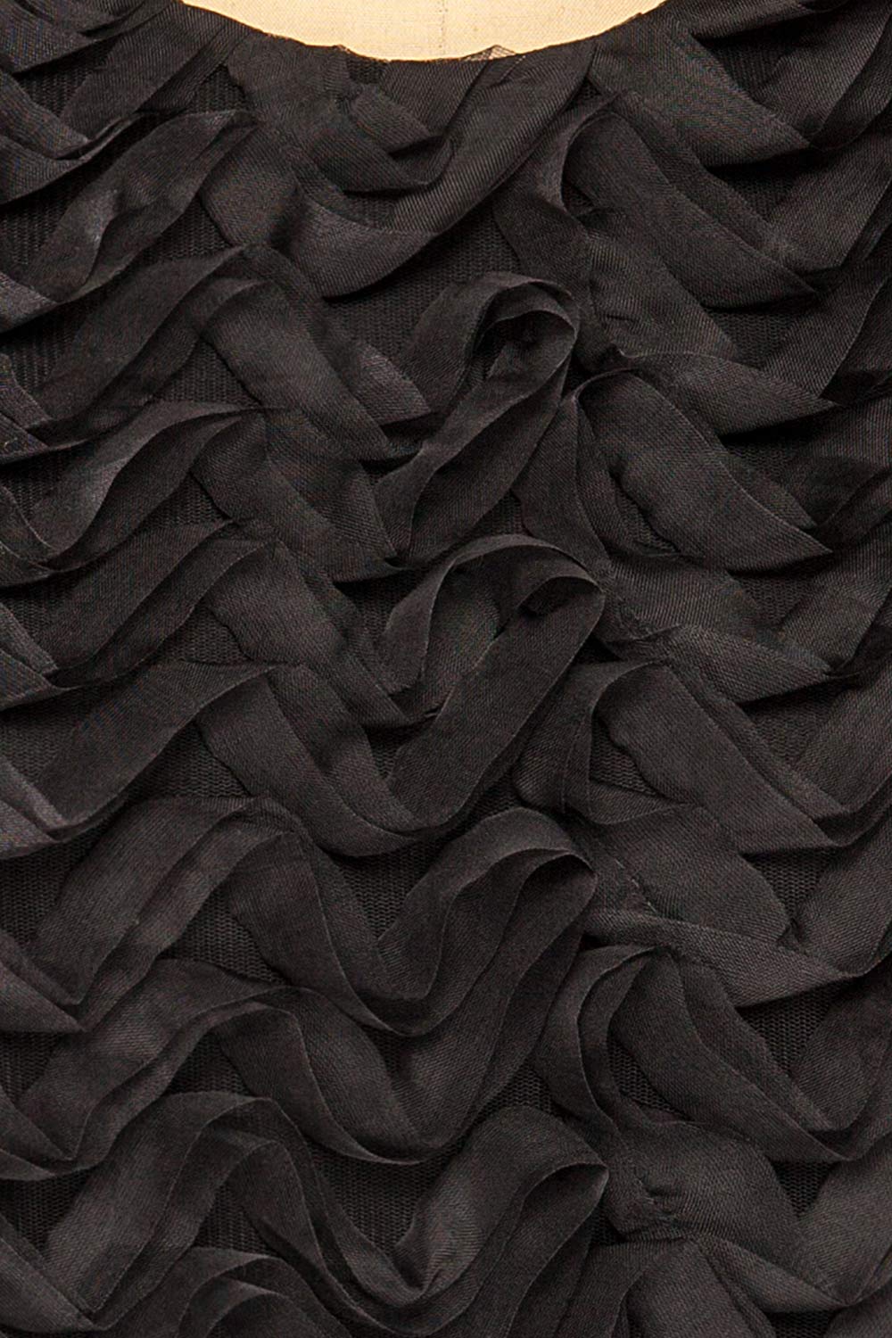 Tamworth Black Tulle Cropped Top w/ Long Sleeves | La petite garçonne fabric 