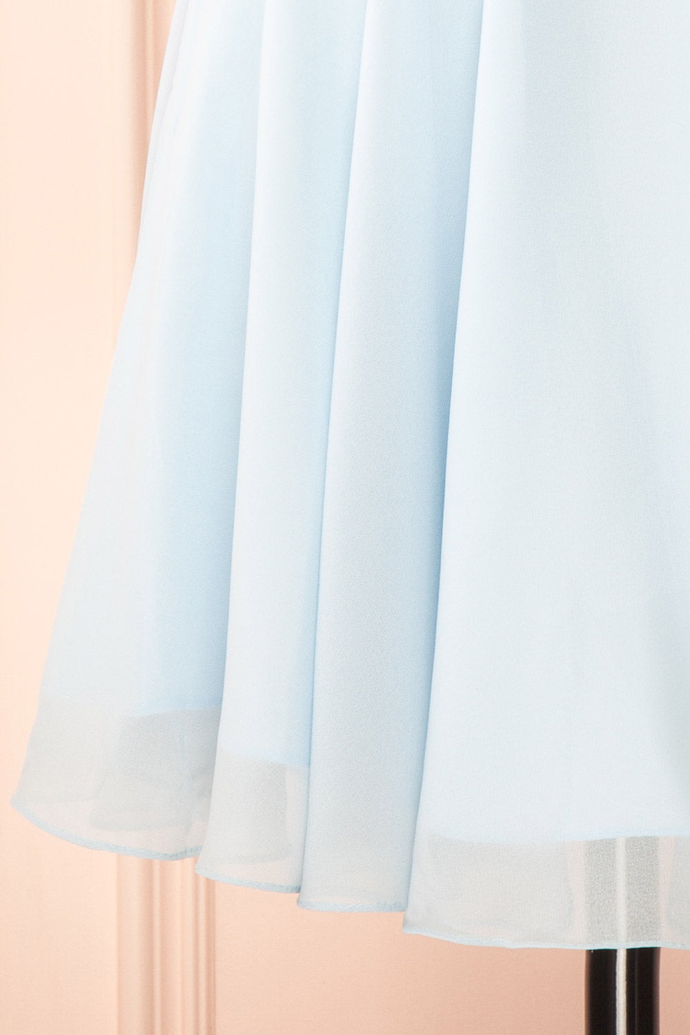 Tamy Light Blue Short Chiffon Dress with Sweetheart Neckline | Boutique 1861 bottom right view