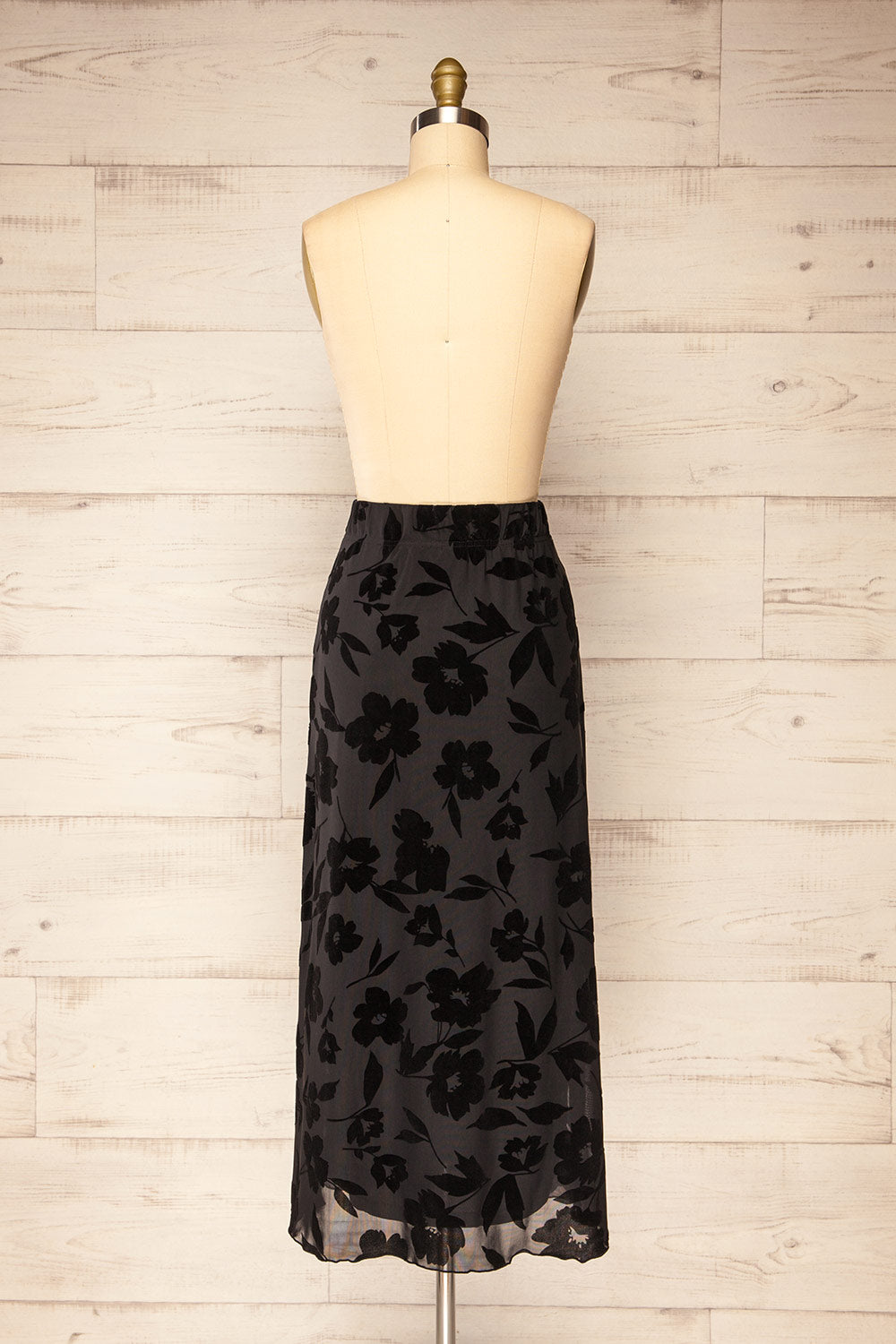 Tangier Black Mesh Midi Skirt | La petite garçonne back view