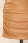 Tarare Ruched Brown Faux-Leather Skirt | La petite garçonne bottom