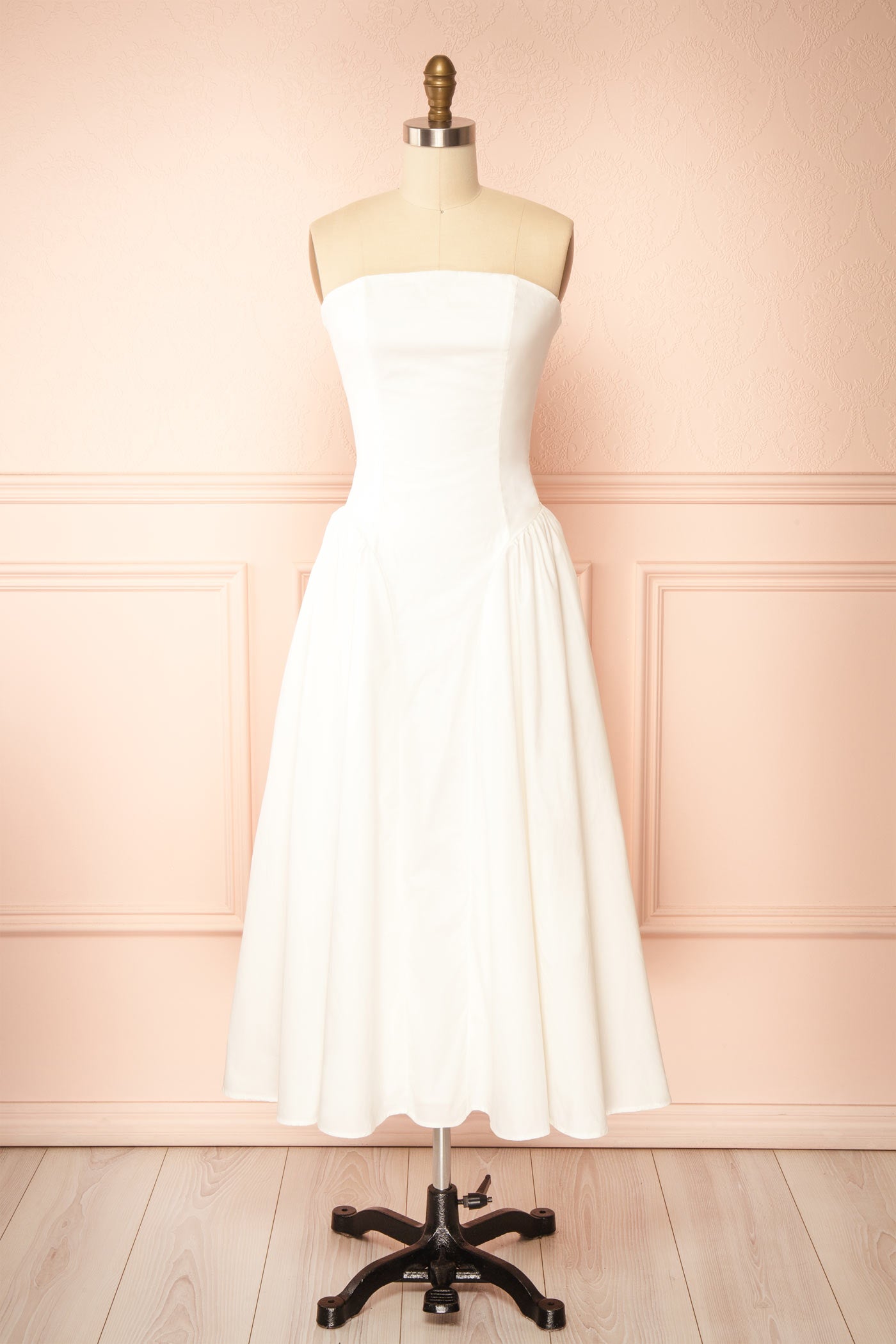 Tashio Strapless White Maxi Dress with Pockets | Boutique 1861 front view