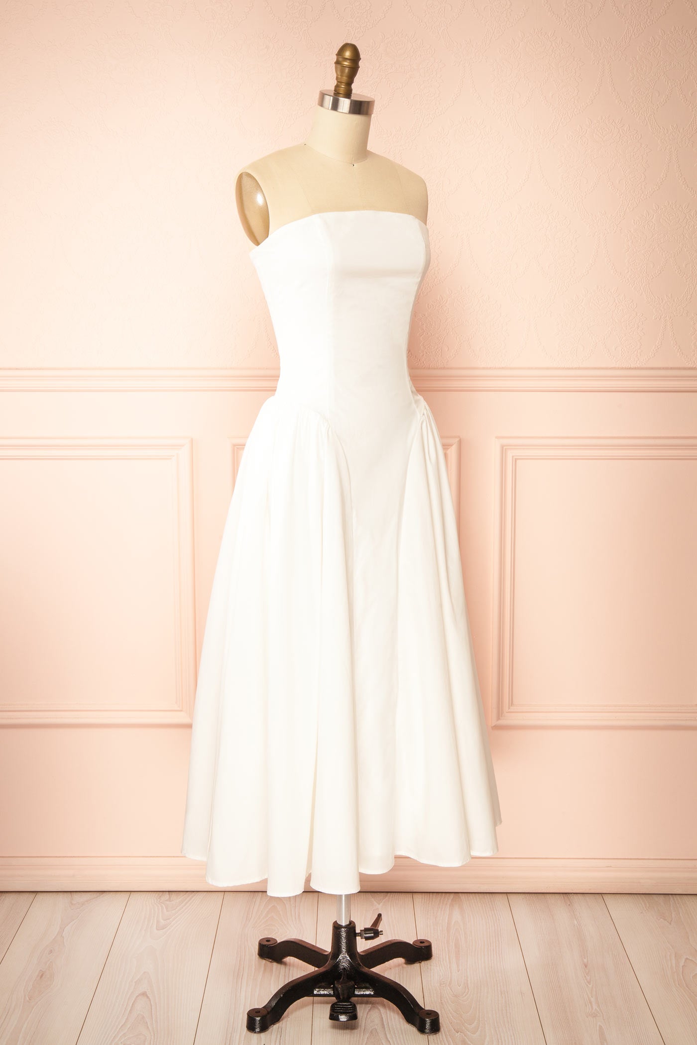 Tashio Strapless White Maxi Dress with Pockets | Boutique 1861