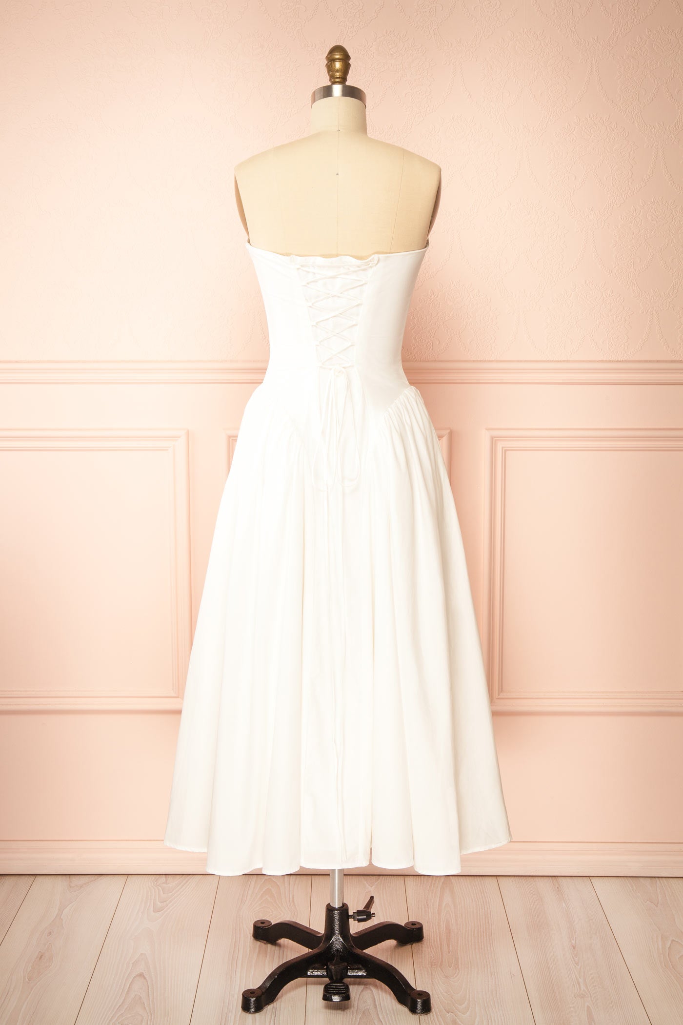 Tashio Strapless White Maxi Dress with Pockets | Boutique 1861 back view