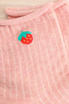 Tassin Pink Strawberry Print Crew Socks | La petite garçonne close-up