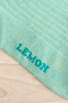 Tassin Turquoise Lemon Print Crew Socks | La petite garçonne detail
