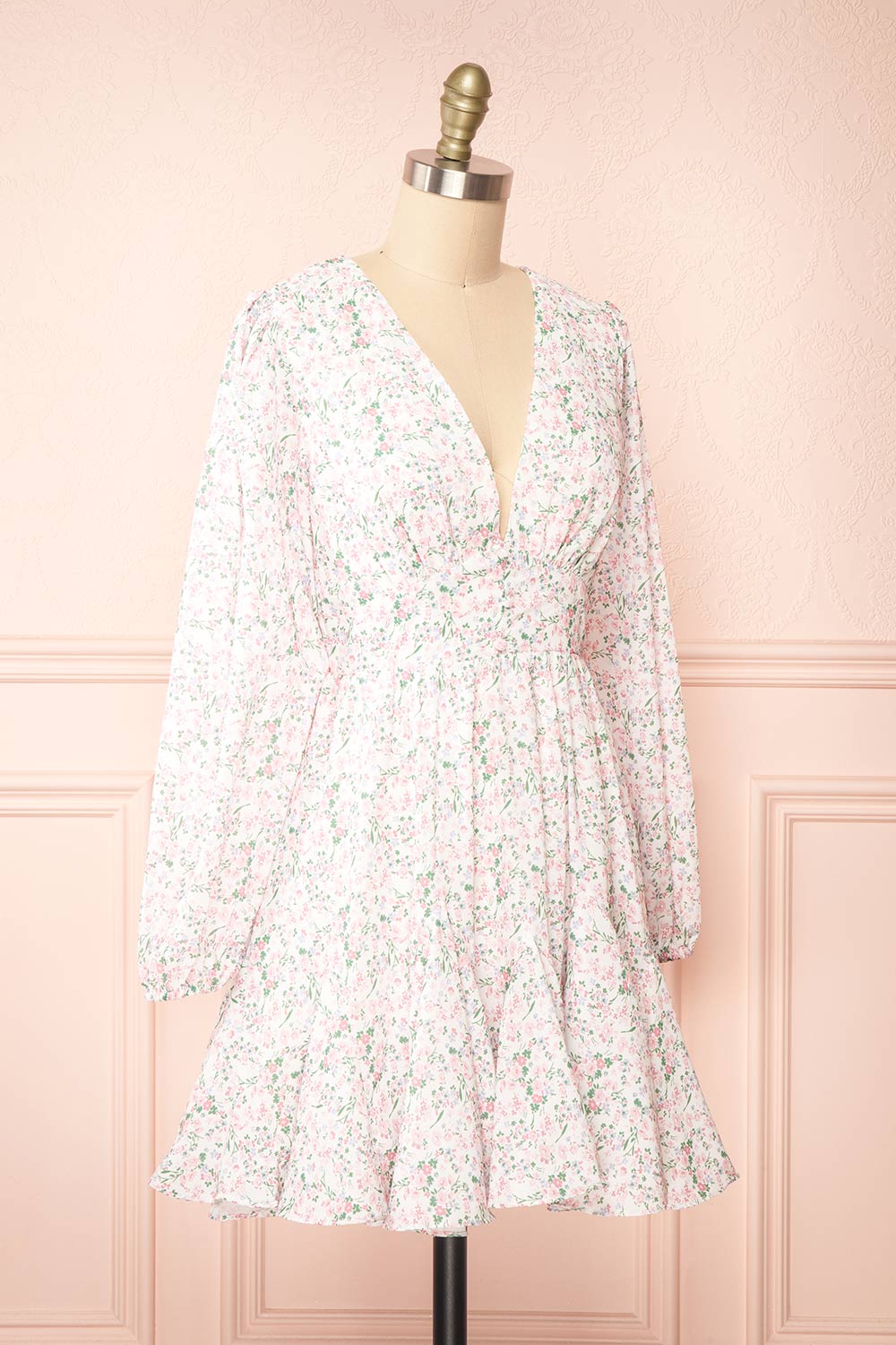 Teca Short Floral Dress w/ Open Back | Boutique 1861 side view 