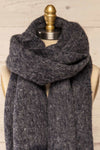 Telford Grey Fuzzy Knit Scarf | La petite garçonne front