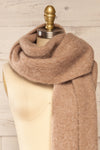 Telford Taupe Fuzzy Knit Scarf | La petite garçonne  side