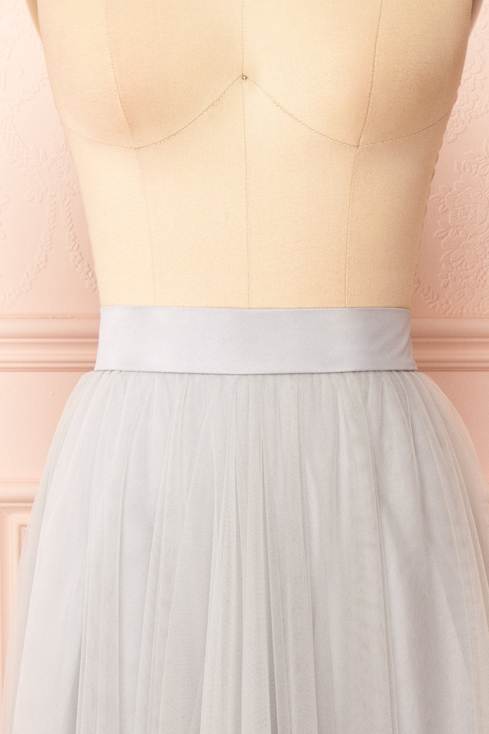Telia Grey Tulle Maxi Skirt | Boutique 1861 front