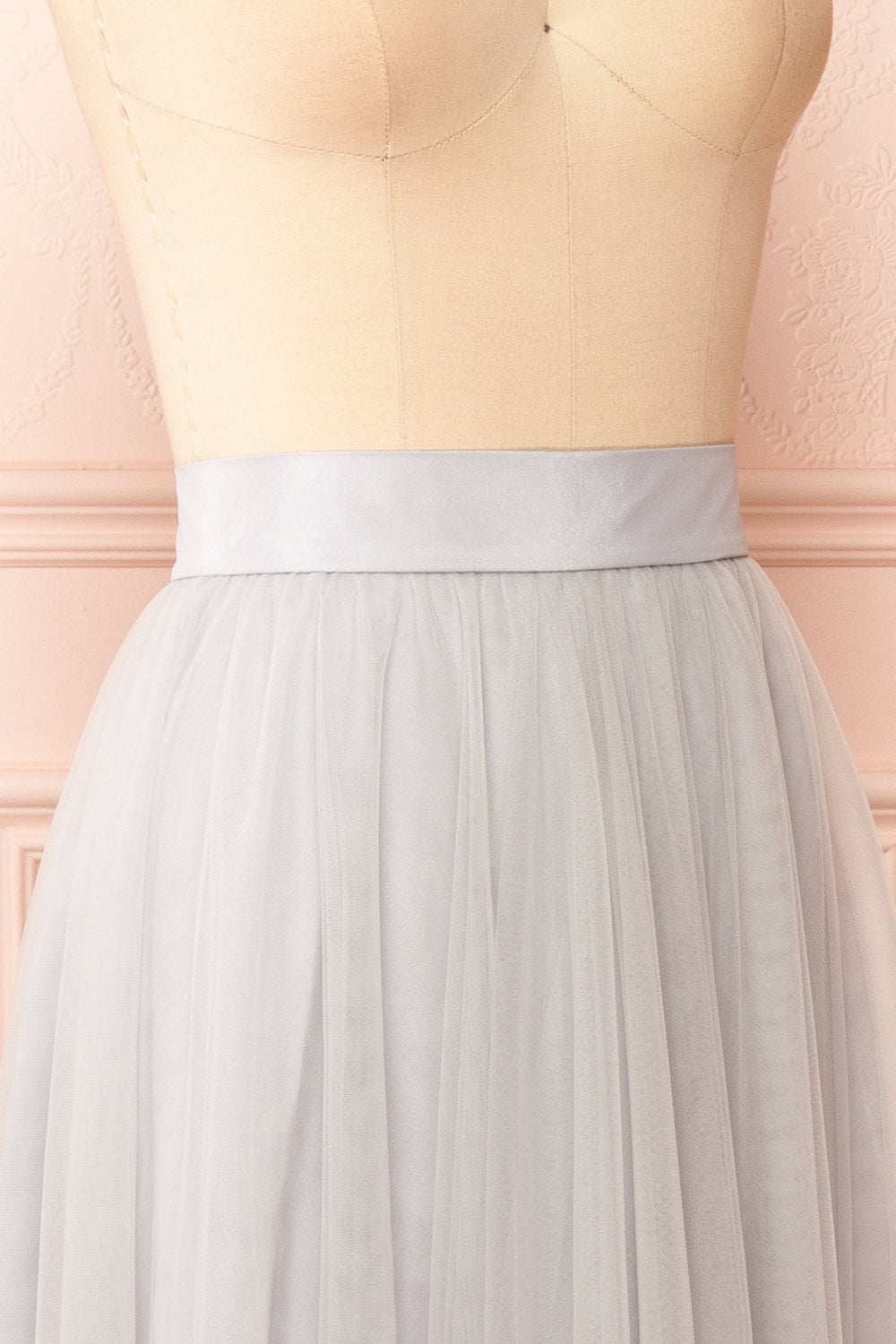 Telia Grey Tulle Maxi Skirt | Boutique 1861 side