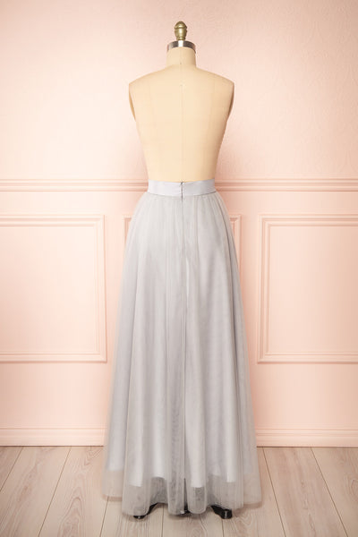 Telia Grey Tulle Maxi Skirt | Boutique 1861 back view