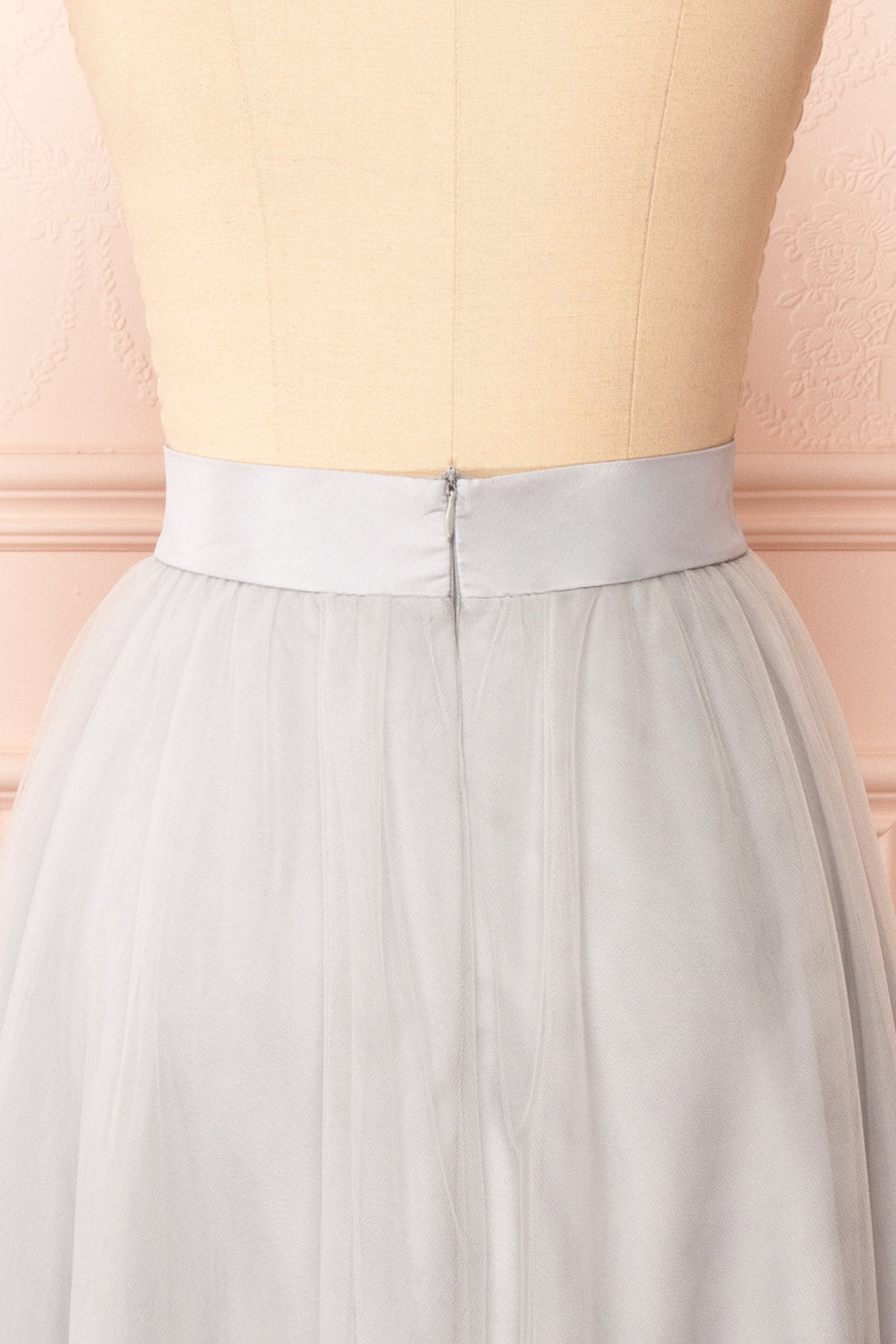 Telia Grey Tulle Maxi Skirt