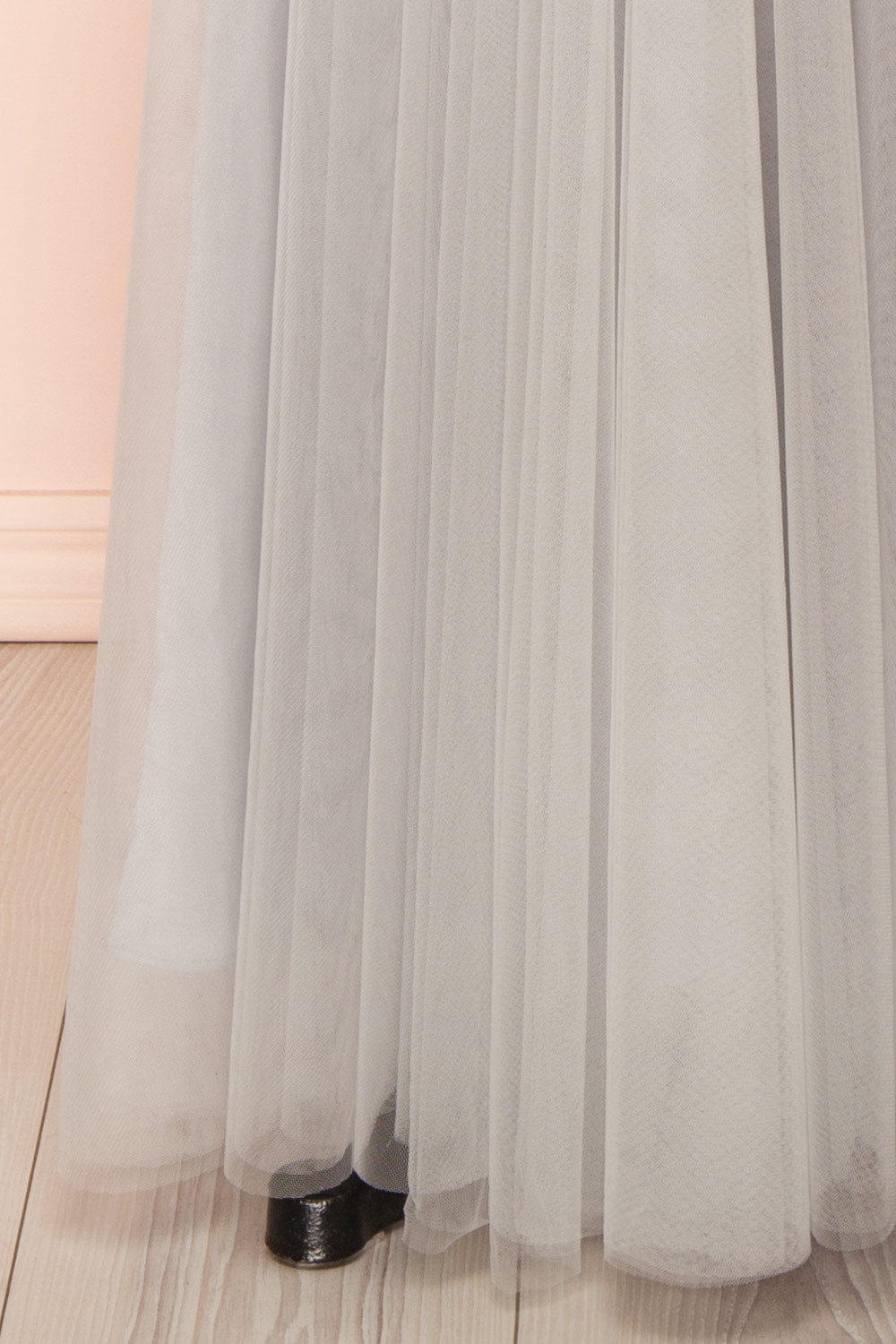 Telia Grey Tulle Maxi Skirt | Boutique 1861